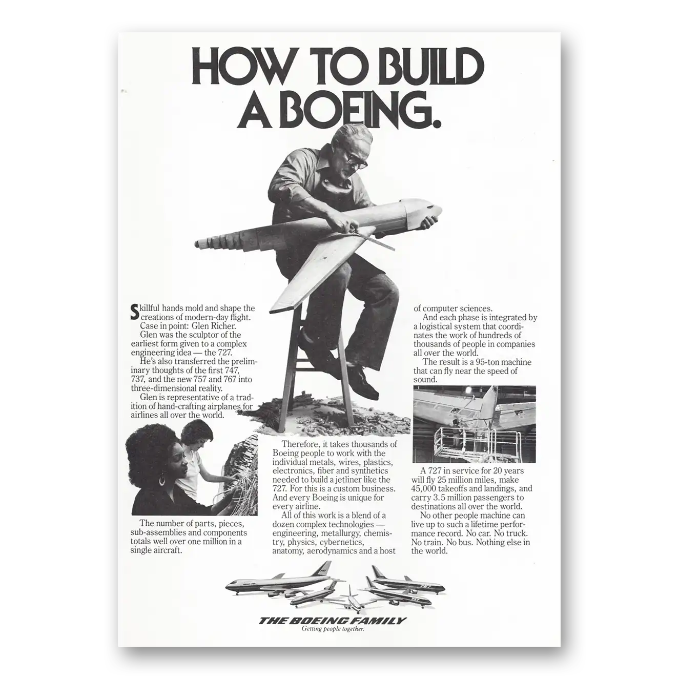 1980 Boeing How to Build Glen Richer Vintage Magazine Print Ad