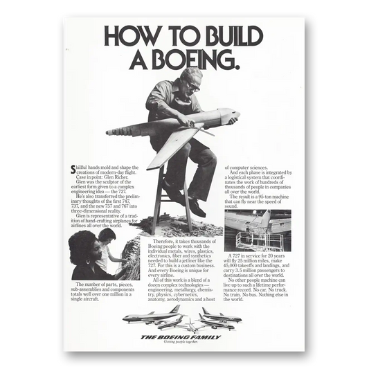 1980 Boeing How to Build Glen Richer Vintage Magazine Print Ad