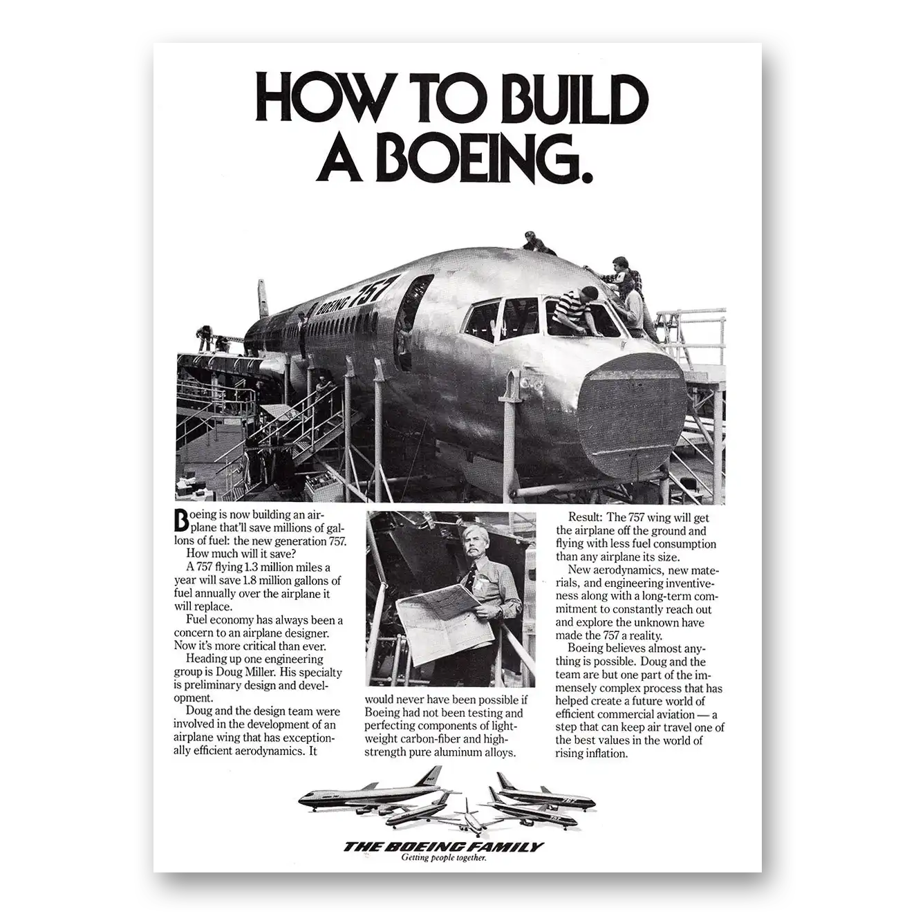 1980 Boeing How To Build a Boeing 757 Vintage Magazine Print Ad