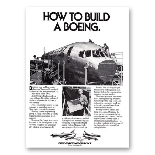 1980 Boeing How To Build a Boeing 757 Vintage Magazine Print Ad