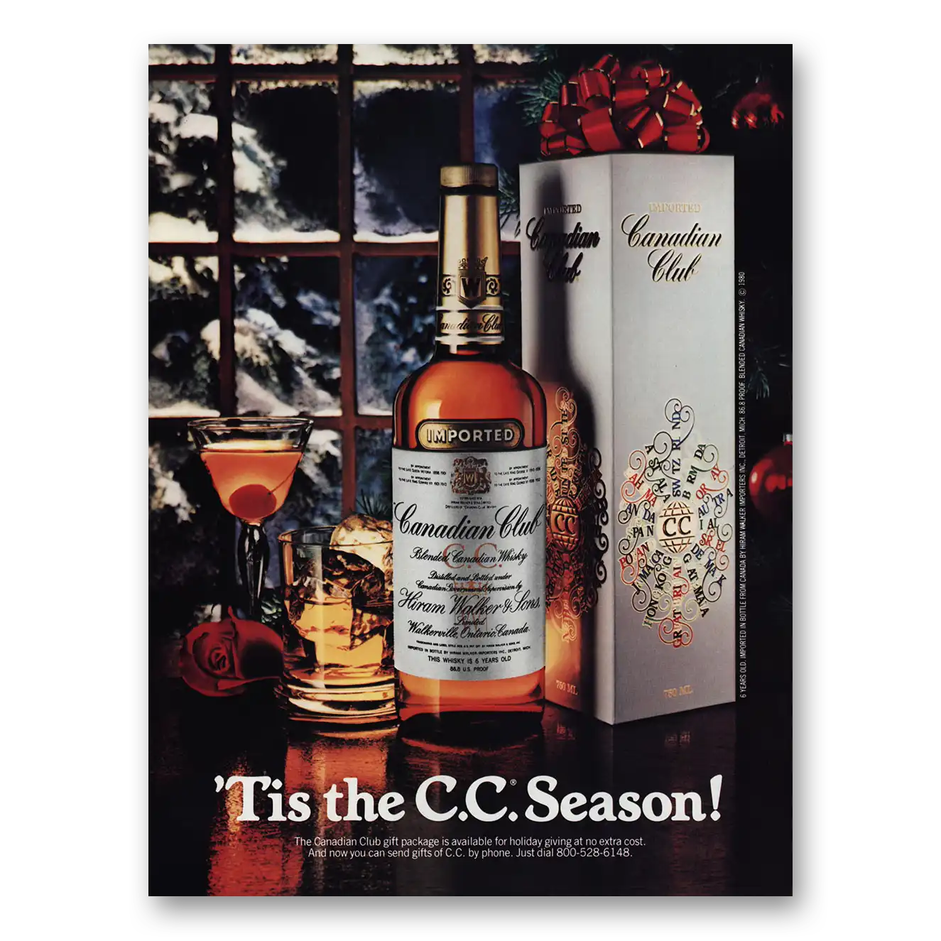 1980 Canadian Club Tis the CC Season Vintage Magazine Print Ad