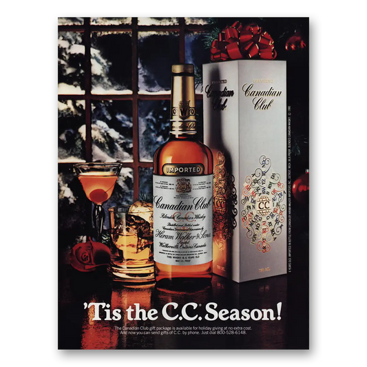 1980 Canadian Club Tis the CC Season Vintage Magazine Print Ad