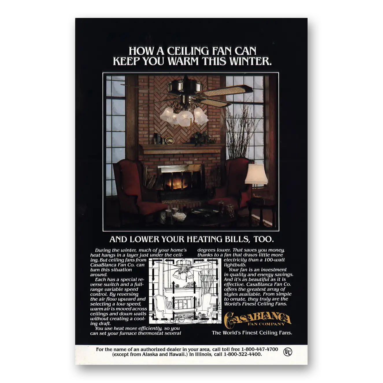 1980 Casablanca Fan Can Keep You Warm This Winter Vintage Magazine Print Ad