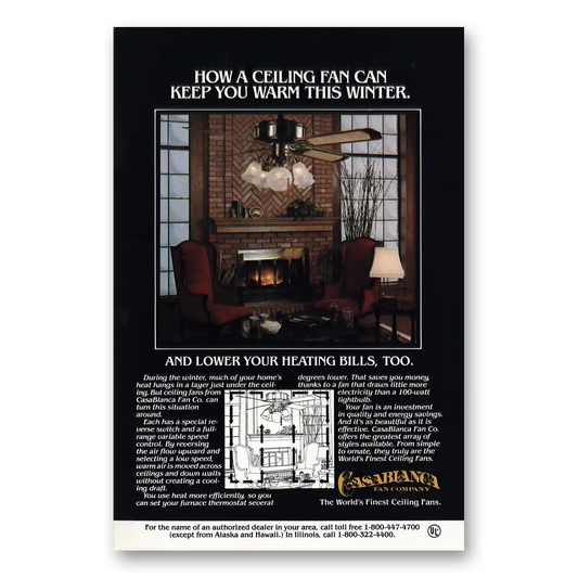 1980 Casablanca Fan Can Keep You Warm This Winter Vintage Magazine Print Ad