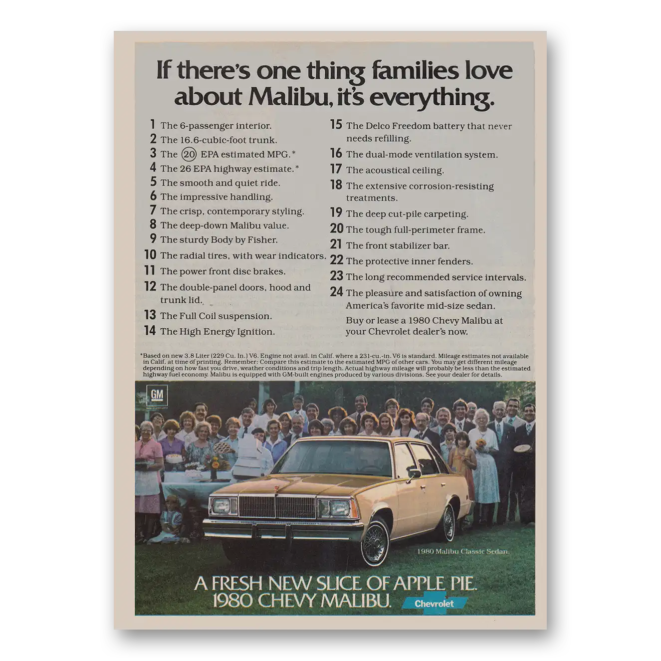 1979 Chevrolet Malibu Theres One Thing Families Love Vintage Magazine Print Ad