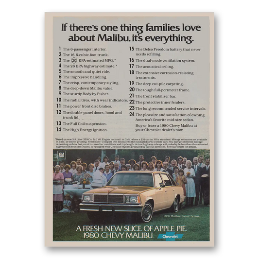 1979 Chevrolet Malibu Theres One Thing Families Love Vintage Magazine Print Ad