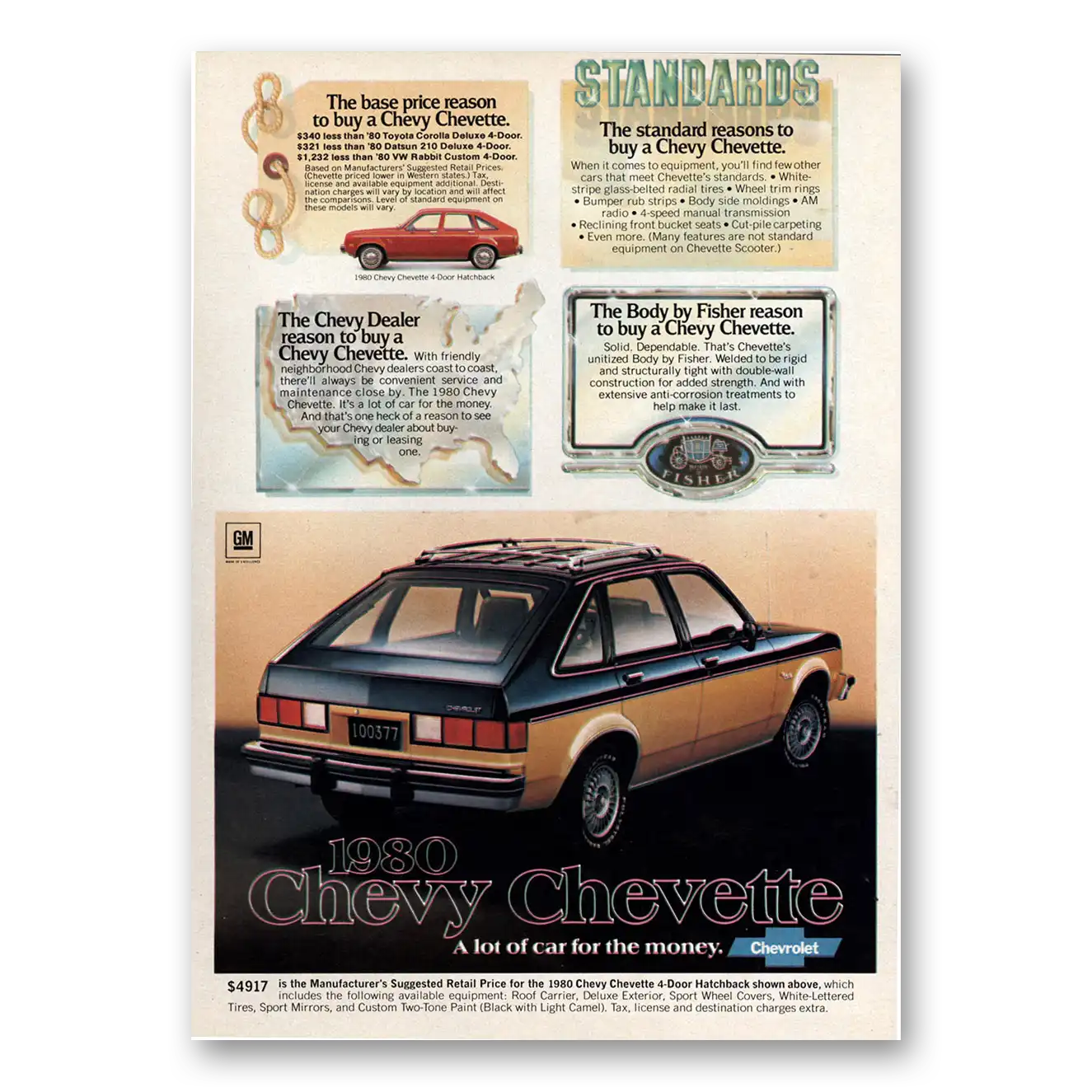 1979 Chevrolet Chevette Base Price Reason to Buy Vintage Magazine Print Ad