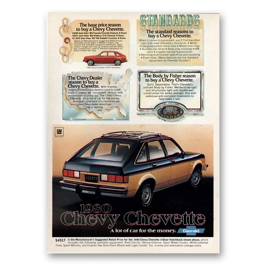 1979 Chevrolet Chevette Base Price Reason to Buy Vintage Magazine Print Ad