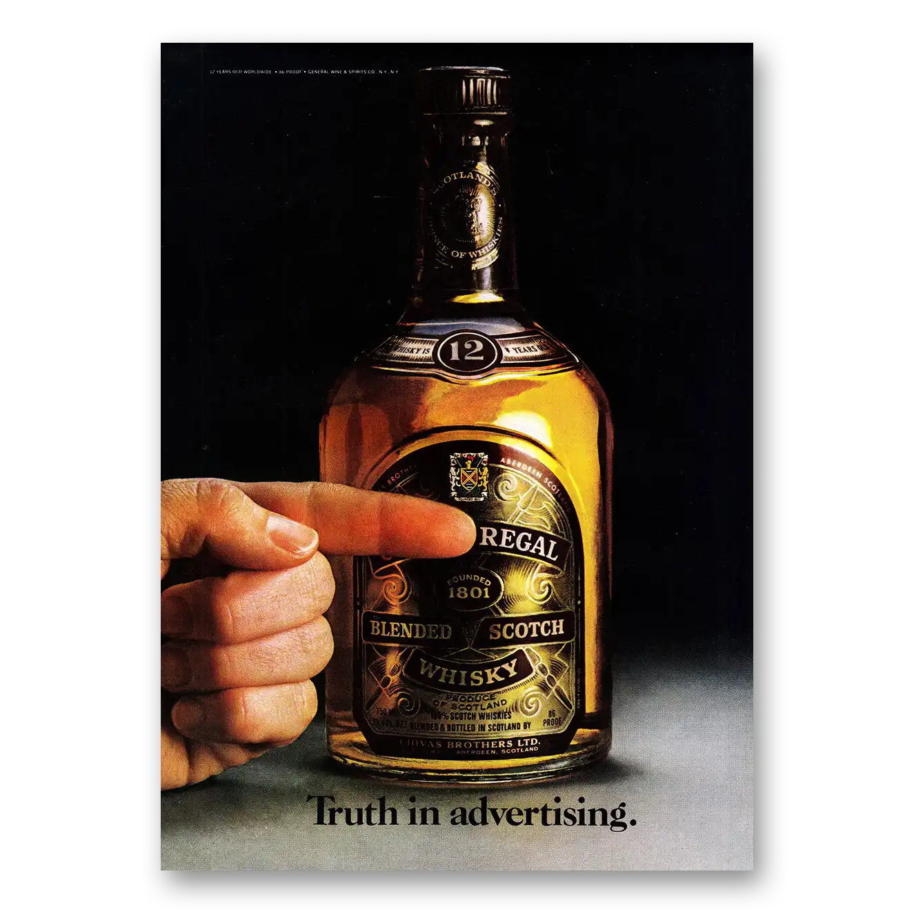 1980 Chivas Regal Truth in Advertising Vintage Magazine Print Ad