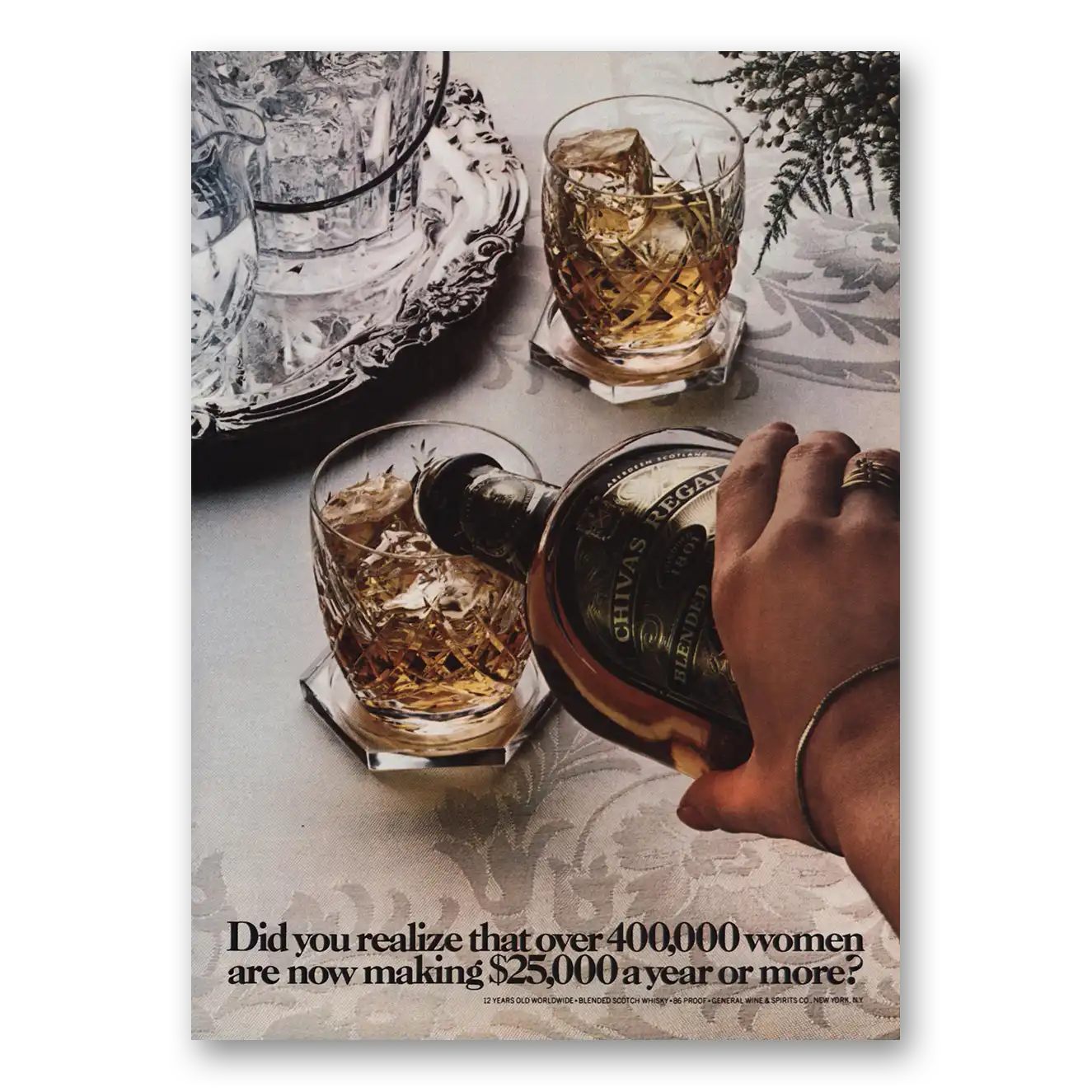 1980 Chivas Regal Women Are Now Making 25000 Year Vintage Magazine Print Ad