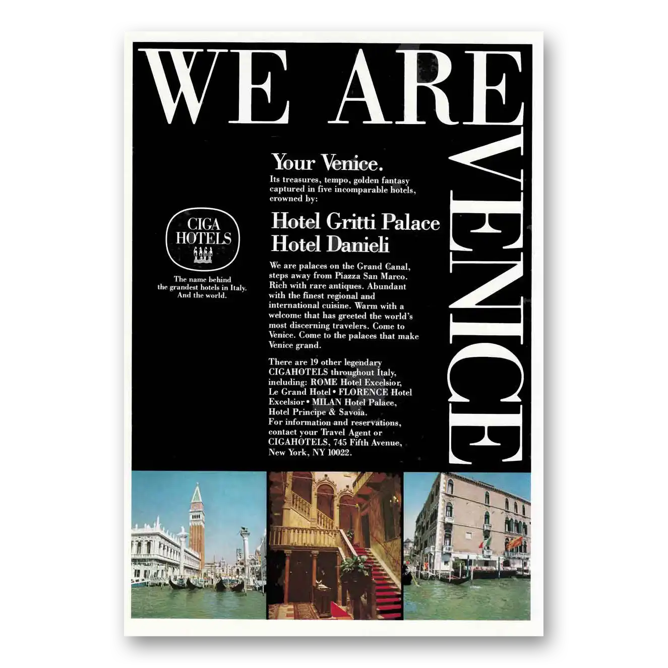 1980 Hotel Gritti Palace We Are Venice Vintage Magazine Print Ad