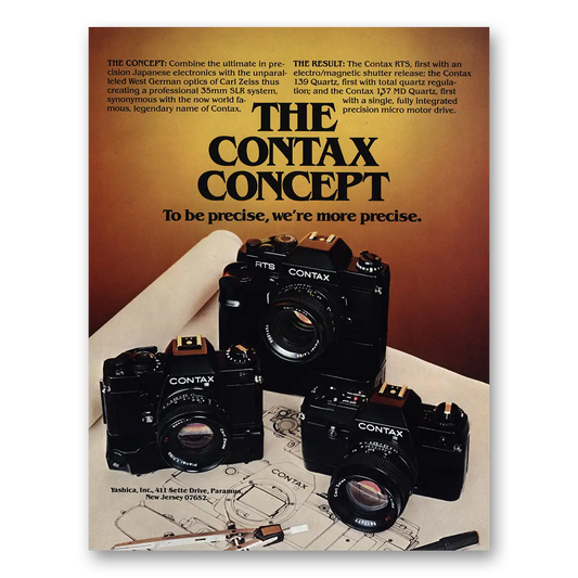 1980 Yashica Cameras Contax Concept To Be Precise Vintage Magazine Print Ad