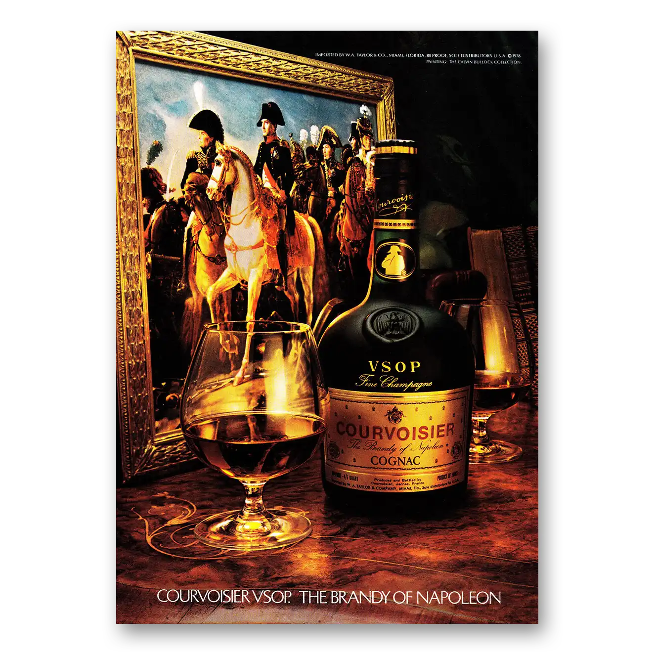 1980 Courvoisier VSOP The Brandy of Napoleon Vintage Magazine Print Ad