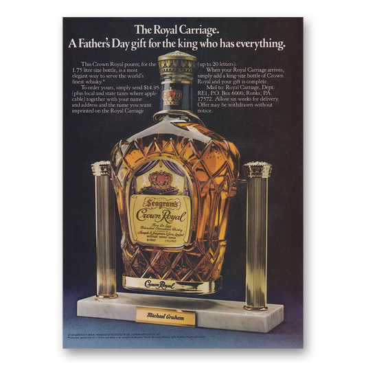 1980 Crown Royal Royal Carriage Vintage Magazine Print Ad