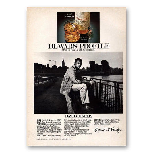 1980 Dewars White Label David Hardy Vintage Magazine Print Ad