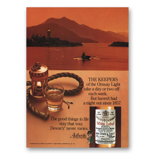 1980 Dewars White Label Keepers of the Omsay Light Vintage Magazine Print Ad