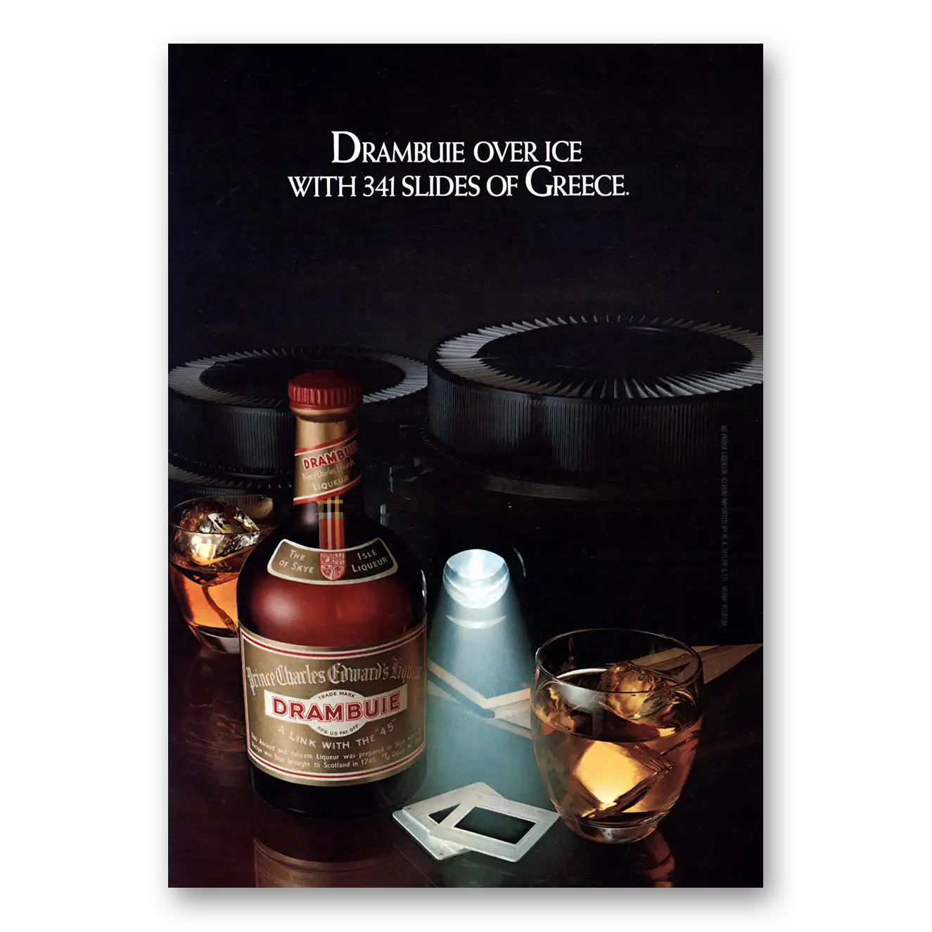 1980 Drambuie Slides of Greece Vintage Magazine Print Ad