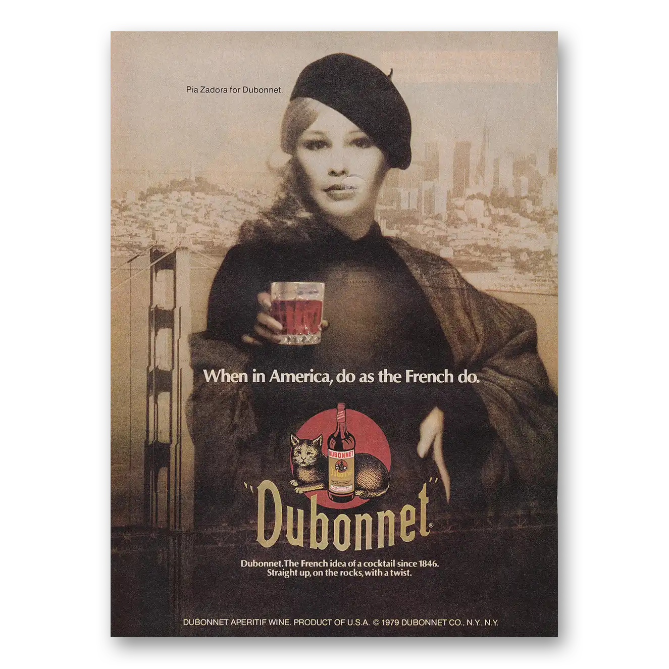 1979 Dubonnet Wine Wine Pia Zadora Vintage Magazine Print Ad