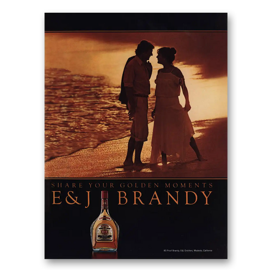 1981 E&J Brandy Share Your Golden Moments Beach Vintage Magazine Print Ad