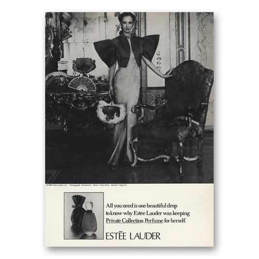 1980 Estee Lauder One Beautiful Drop Vintage Magazine Print Ad