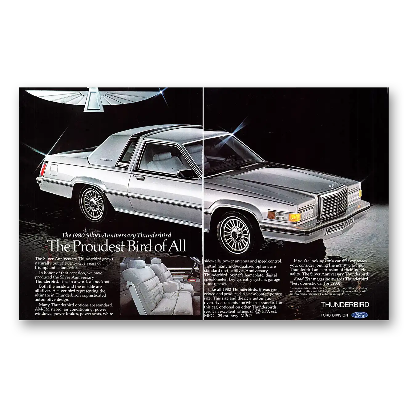 1980 Ford Thunderbird Silver Anniversary Proudest Bird of All Vintage Magazine Print Ad