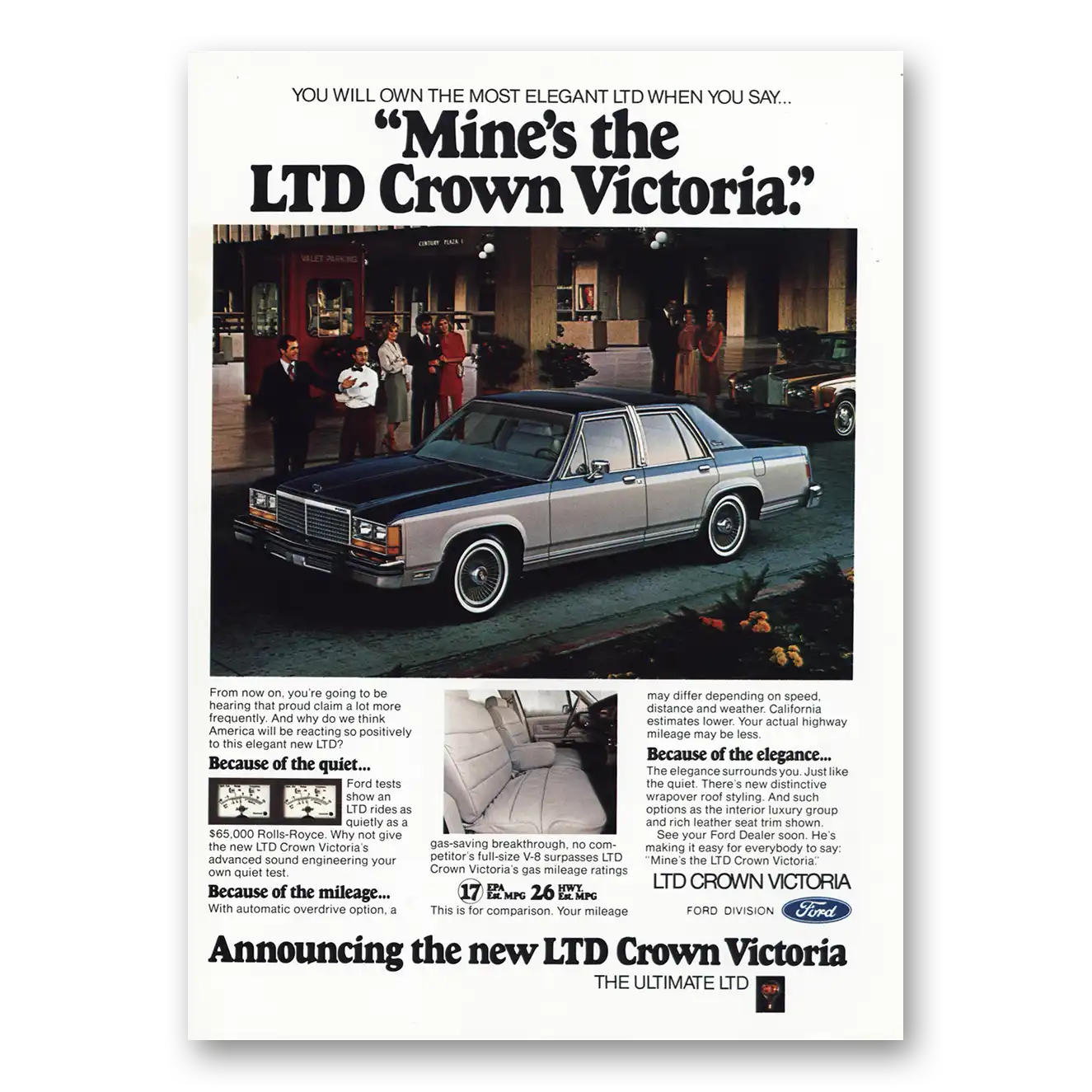 1980 Ford Crown Victoria Mines the LTD Vintage Magazine Print Ad