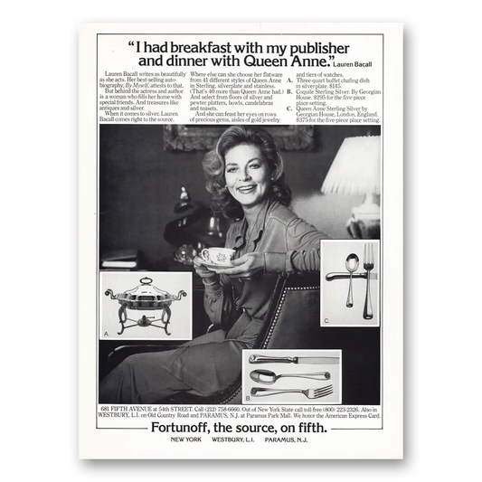 1980 Fortunoff Breakfast With My Publisher Vintage Magazine Print Ad