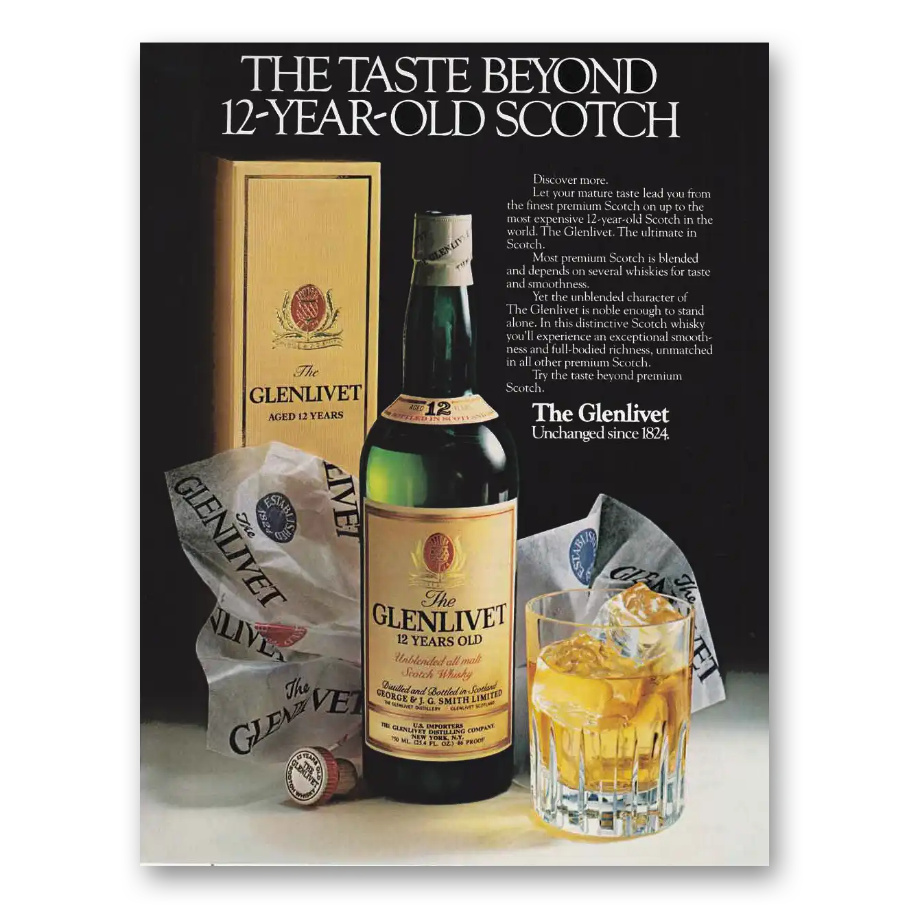 1980 Glenlivet Taste Beyond 12 Year Old Scotch Vintage Magazine Print Ad