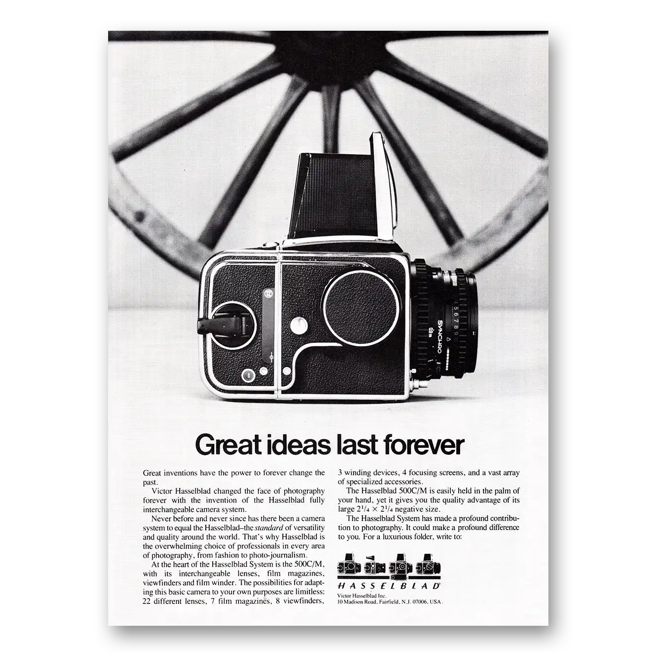 1980 Hasselblad Great Ideas Last Forever Vintage Magazine Print Ad