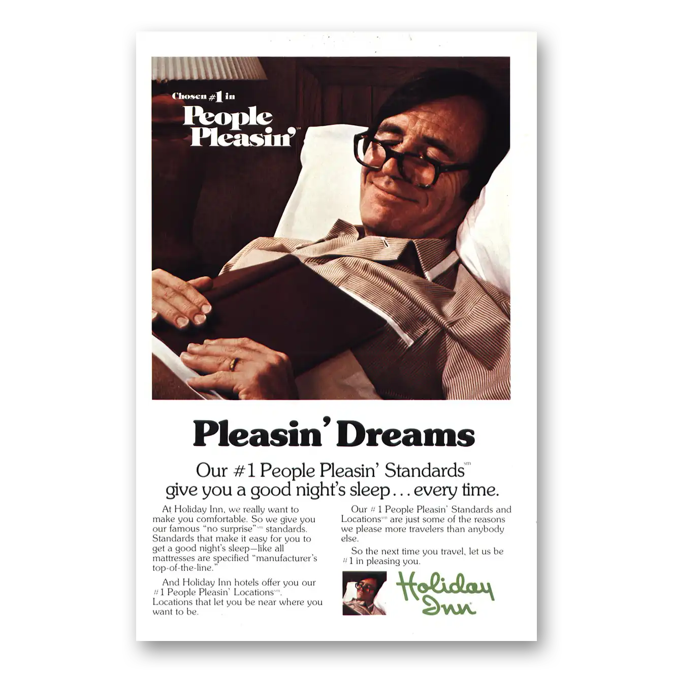 1980 Holiday Inn Pleasin Dreams Vintage Magazine Print Ad