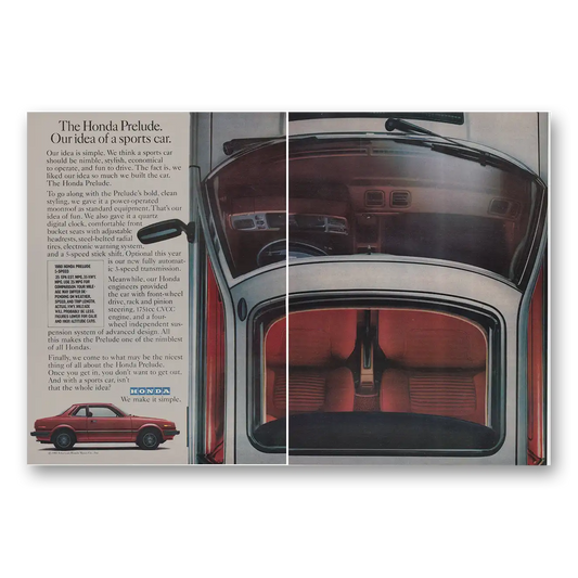 1980 Honda Prelude Our Idea of Sports Car Vintage Magazine Print Ad