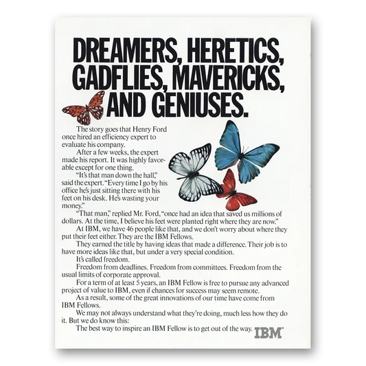 1980 IBM Computers Dreams Heretics Gadflies Mavericks and Geniuses Vintage Magazine Print Ad