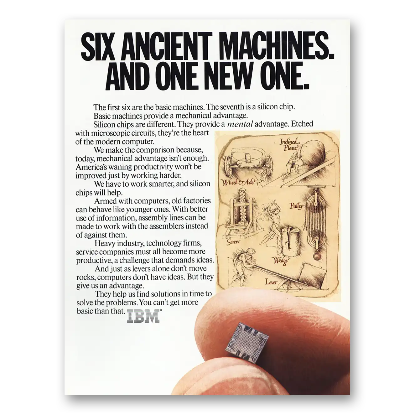 1980 IBM Computers Six Ancient Machines And One New One Vintage Magazine Print Ad