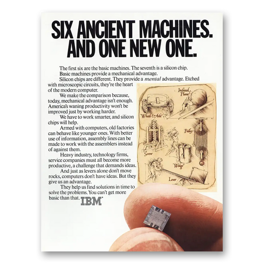 1980 IBM Computers Six Ancient Machines And One New One Vintage Magazine Print Ad