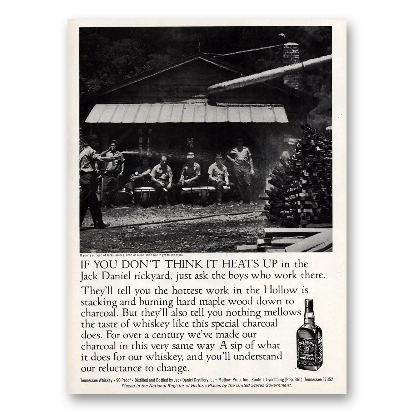 1980 Jack Daniels You Don’t Think It Heats Up Vintage Magazine Print Ad