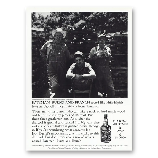 1980 Jack Daniels Bateman Burns Branch Sound Like Philadelphia Lawyers Vintage Magazine Print Ad