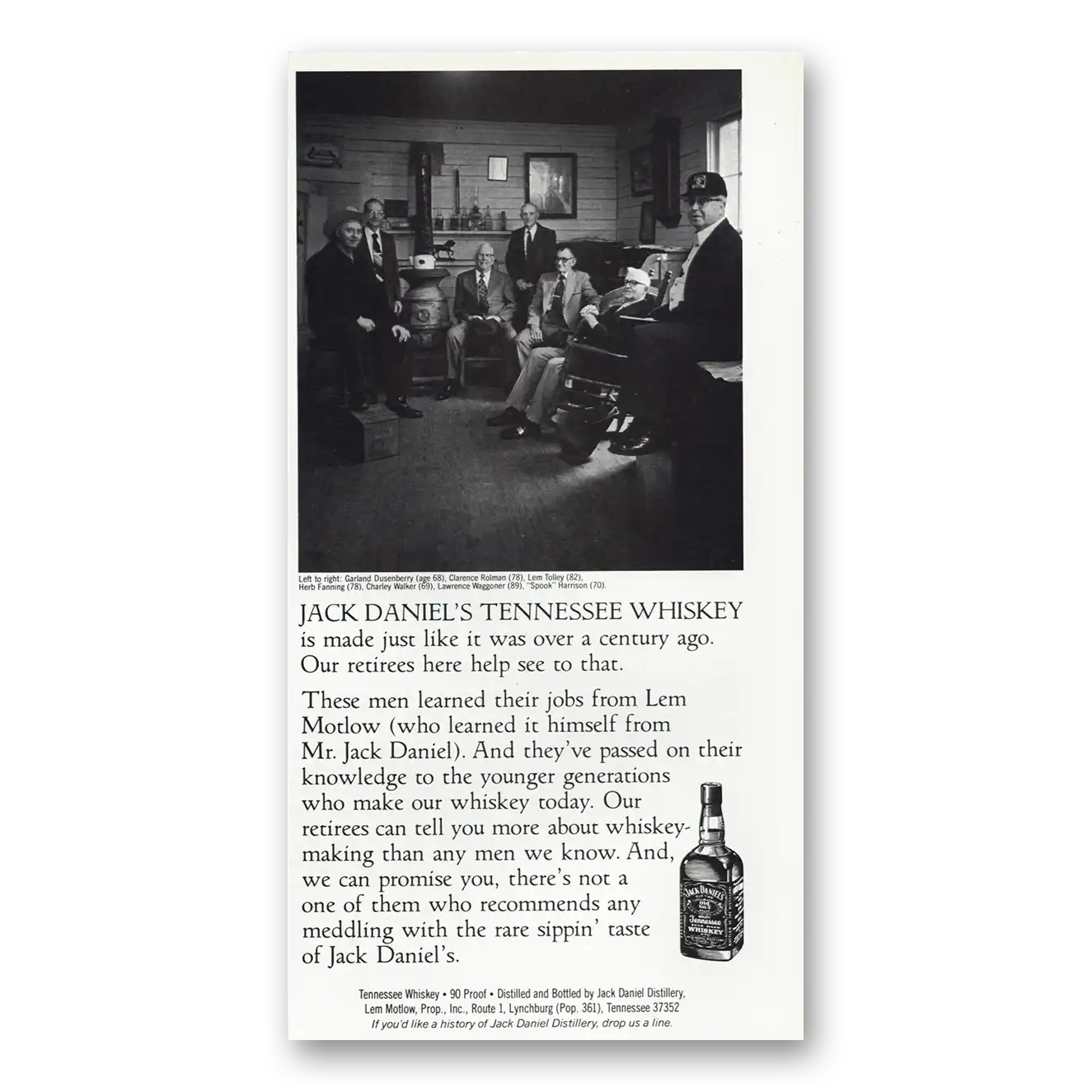 1980 Jack Daniels Our Retirees Here Help See To That Vintage Magazine Print Ad