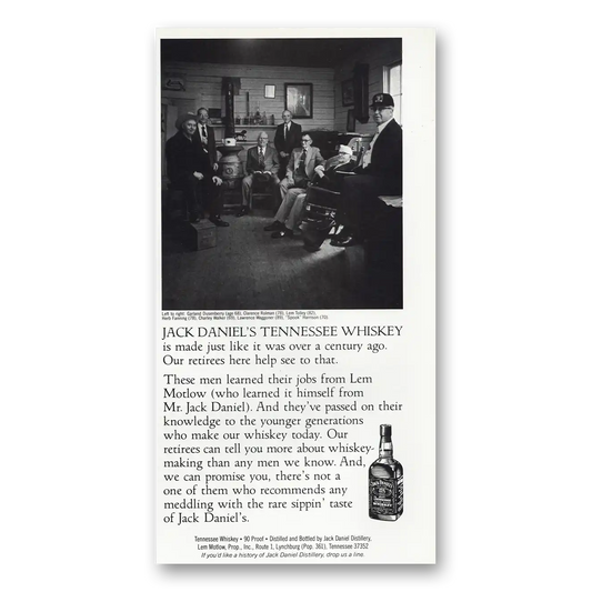 1980 Jack Daniels Our Retirees Here Help See To That Vintage Magazine Print Ad