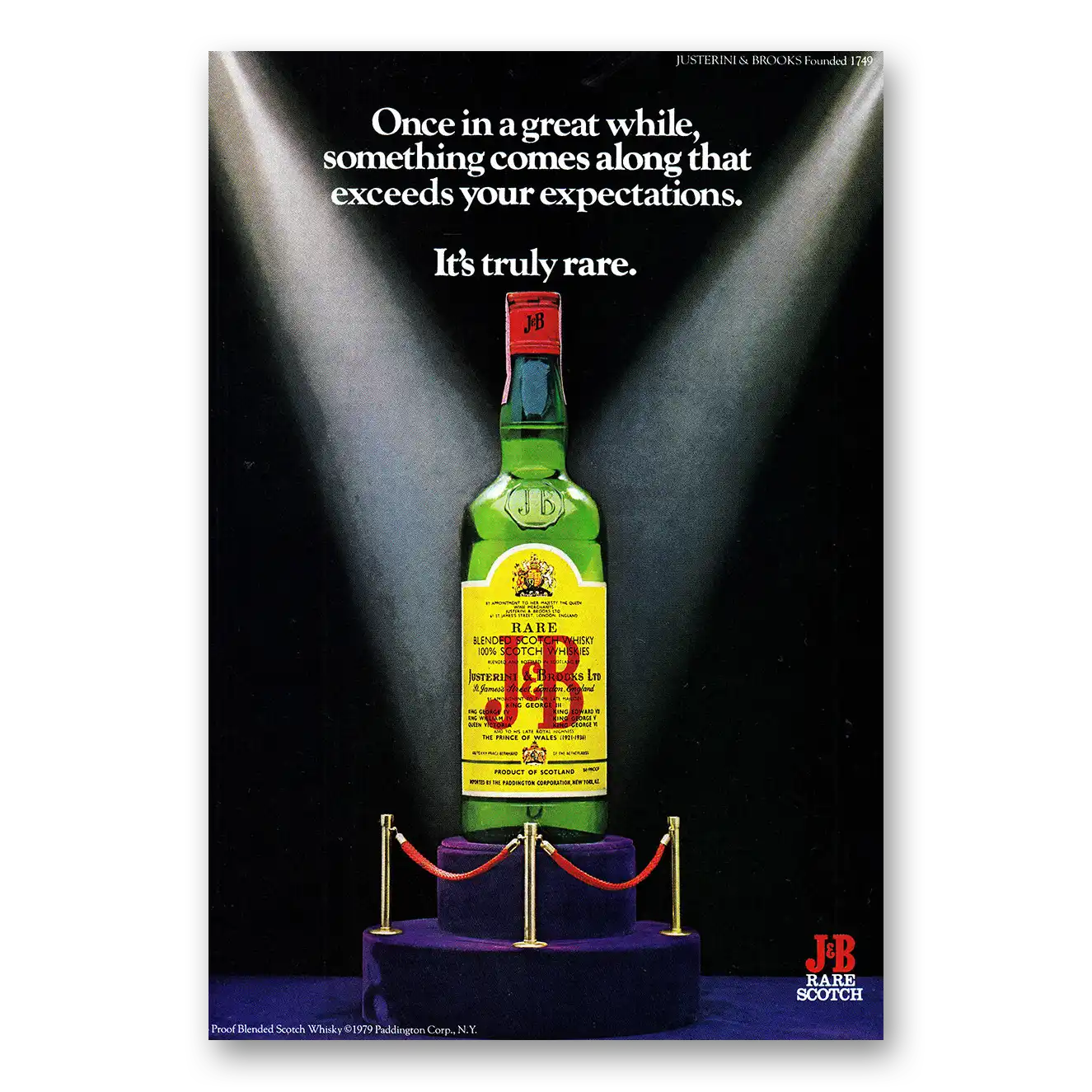 1980 J&B Scotch Whisky Once in a Great While Vintage Magazine Print Ad