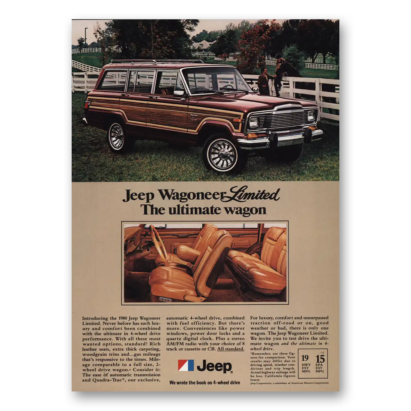 1980 Jeep Wagoneer Limited Ultimate Wagon Horse Vintage Magazine Print Ad