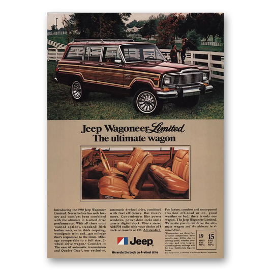 1980 Jeep Wagoneer Limited Ultimate Wagon Horse Vintage Magazine Print Ad