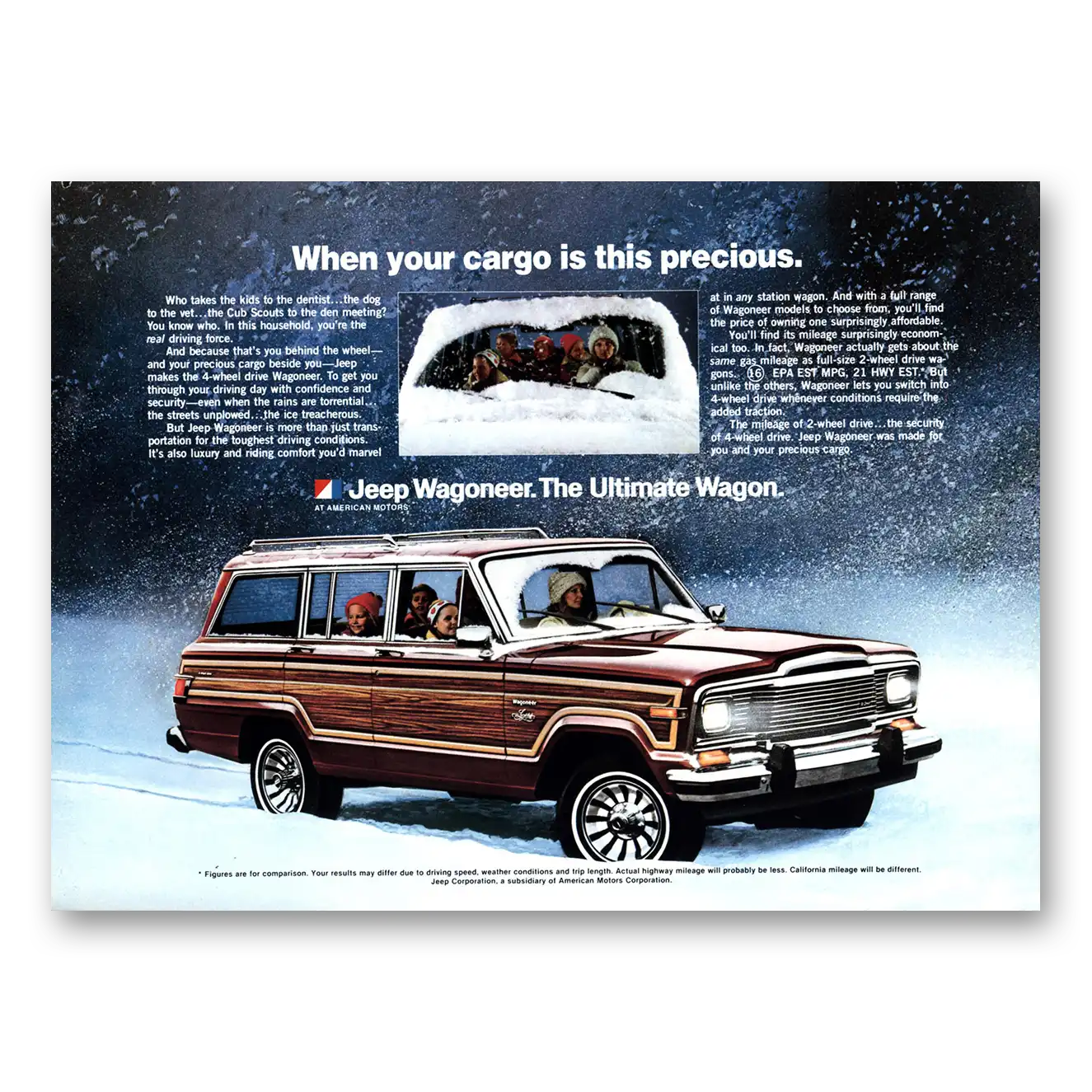 1980 Jeep Wagoneer When Your Cargo Is This Precious Vintage Magazine Print Ad