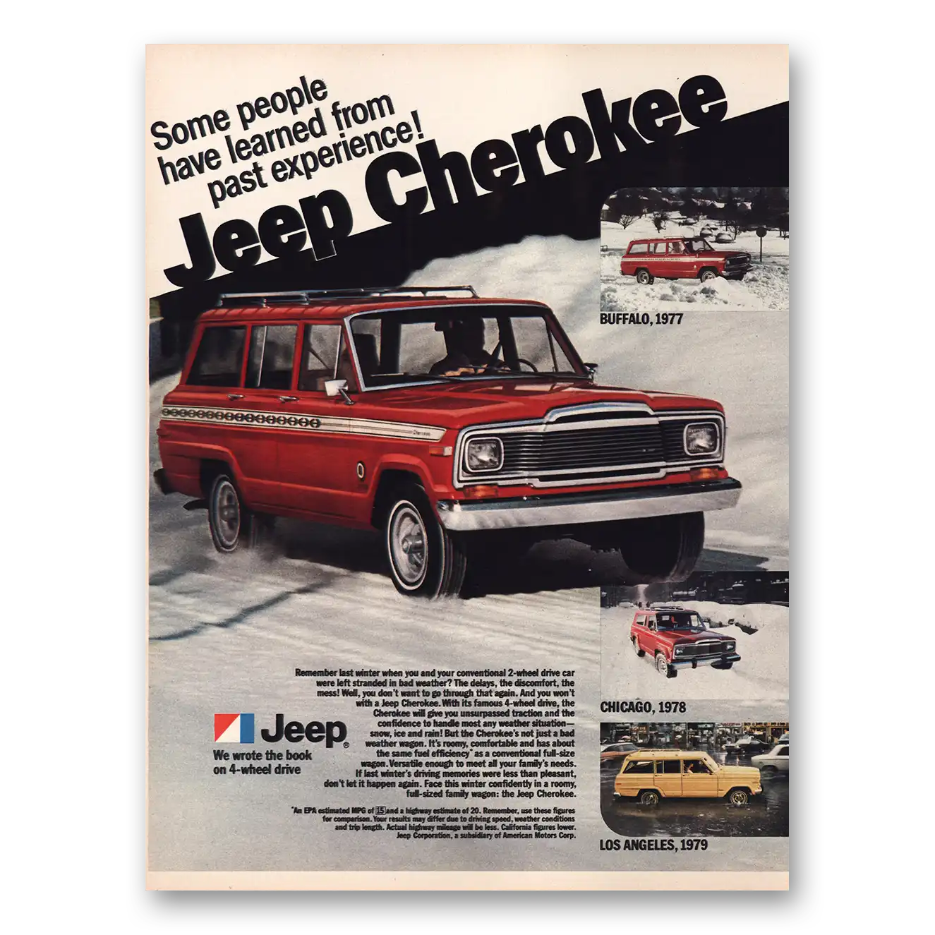 1980 Jeep Cherokee Some People Have Learned Past Experience Vintage Magazine Print Ad