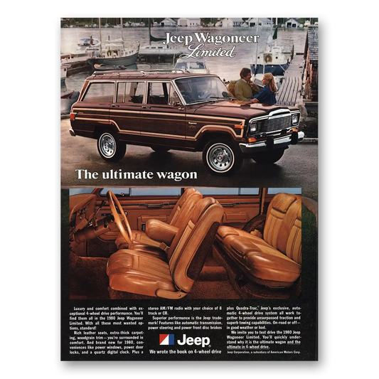 1980 Jeep Wagoneer Limited The Ultimate Wagon Dock Vintage Magazine Print Ad