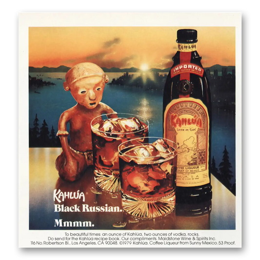 1980 Kahlua Black Russian Mmm Vintage Magazine Print Ad