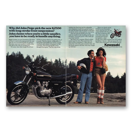 1980 Kawasaki Motorcycles KZ550 Motorcycle John Paige Vintage Magazine Print Ad