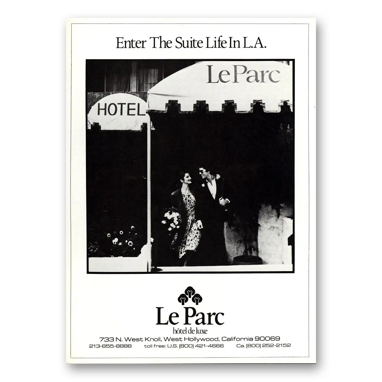 1980 Le Parc Hotel de Luxe Enter the Suite Life in LA Vintage Magazine Print Ad