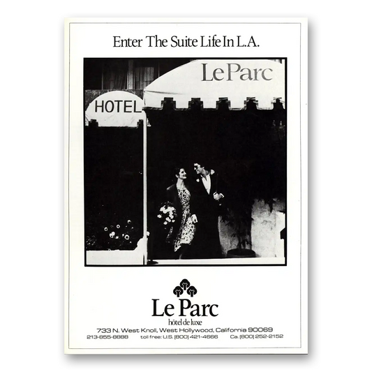 1980 Le Parc Hotel de Luxe Enter the Suite Life in LA Vintage Magazine Print Ad