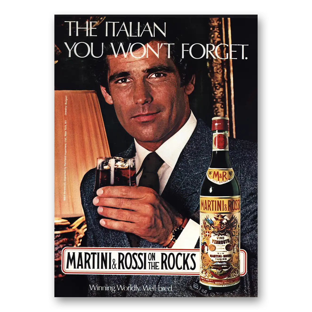 1980 Martini & Rossi Italian You Won't Forget Vintage Magazine Print Ad