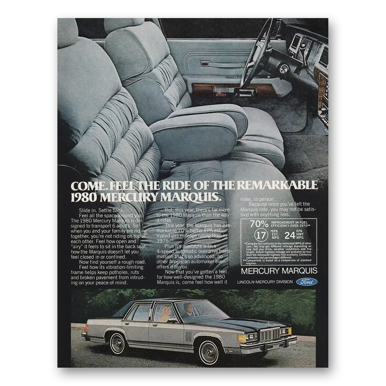 1979 Mercury Marquis Come Feel the Ride Vintage Magazine Print Ad